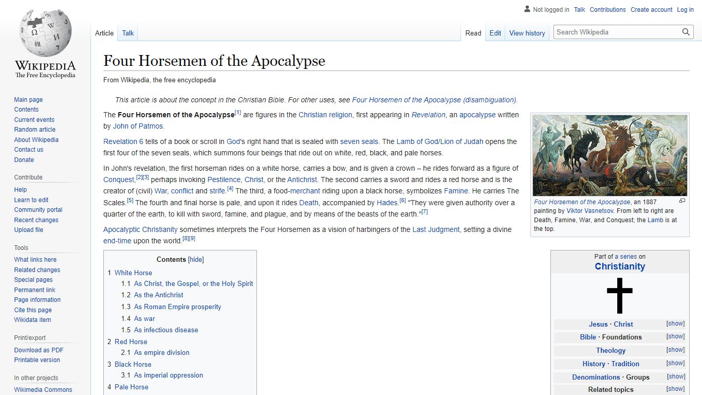 Four Horsemen of the Apocalypse - Wikipedia